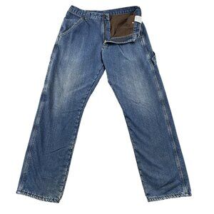 Wrangler Thermal Carpenter Jeans Mens 32x32 9FLWST Denim Workwear